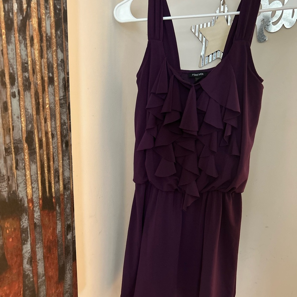 Floreat Purple Ruffle Dress